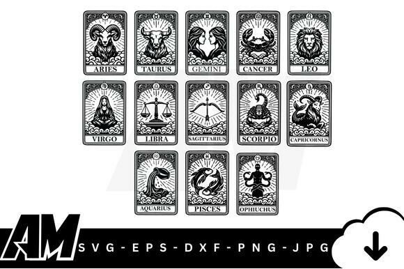 13 Zodiac Tarot Signs SVG Bundle Review