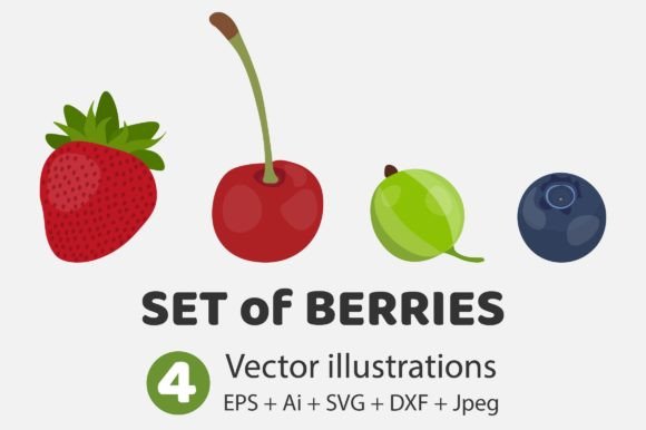 Berries Set Vector Illustrations: Graphics for Editorial Use