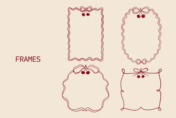 Charming Whimsical Coquette Cherry Frames