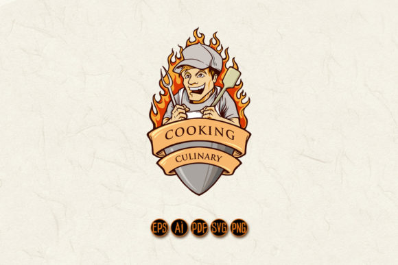 Cooking Man Chef Smile Graphics: A Versatile Illustration