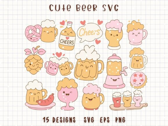 Cute Beer SVG: A Fun Illustration for Oktoberfest Graphics