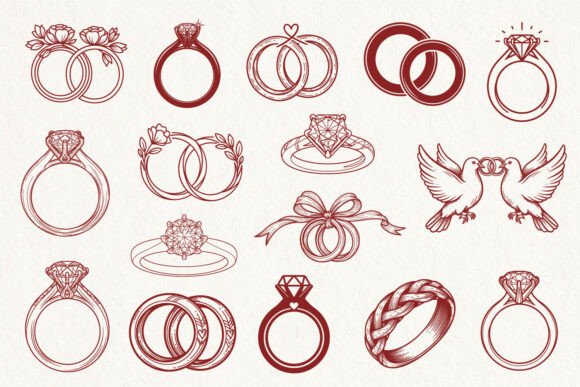 Diamond Wedding Ring SVG PNG Bundle Graphics & Illustrations