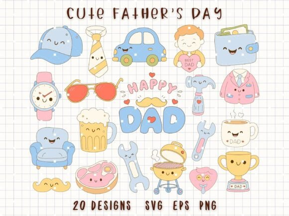 Fathers Day Clipart Dad Life SVG: Graphics & Illustrations