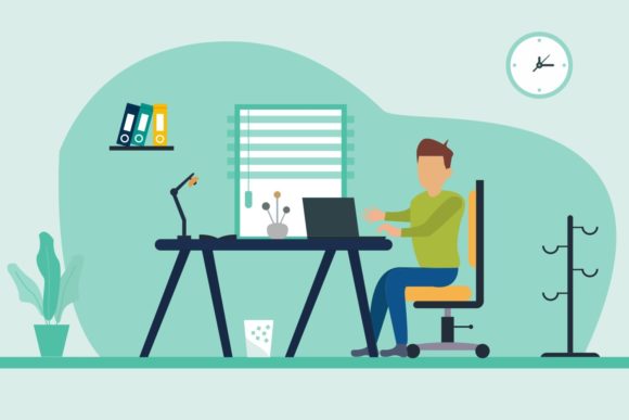 Freelancer Working Online Graphics: A Versatile Illustration Set