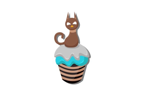 Halloween Cupcake Illustrations Cat: Graphics Review