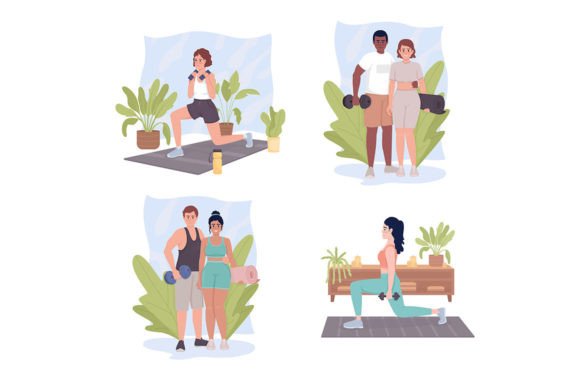 Healthy Active Lifestyle Illustrations: Graphics Review