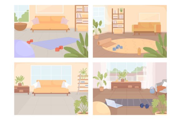 Home Gym Graphics: Illustrations for Fitness Brands