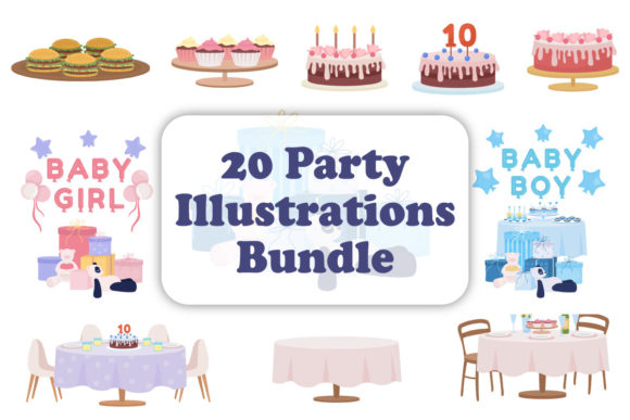 Party Objects Graphics: Vector Illustrations Review