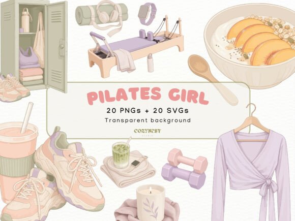 Pilates Girl Lifestyle Cliparts Wellness Graphics Review