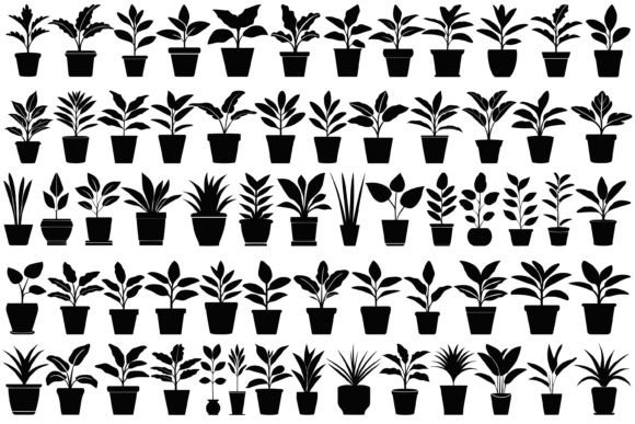 Potted Plant SVG Bundle: A Versatile Graphics and Illustrations Set