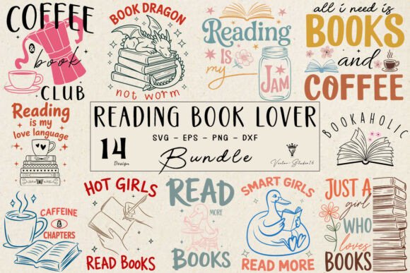 Reading Book Lover SVG Bundle: A Stitch Test