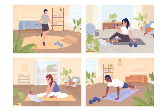 Sports Exercising Graphics: Editorial Illustrations Review
