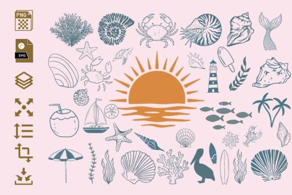Summer Beach Clipart Bundle: A Graphics Treasure
